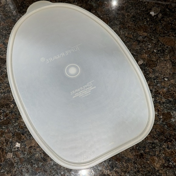 VTG Clear Tupperware Oval Food Storage (Ham) Container Bowl with Lid - Picture 4 of 14